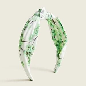 J. Crew Green Floral Knot Headband